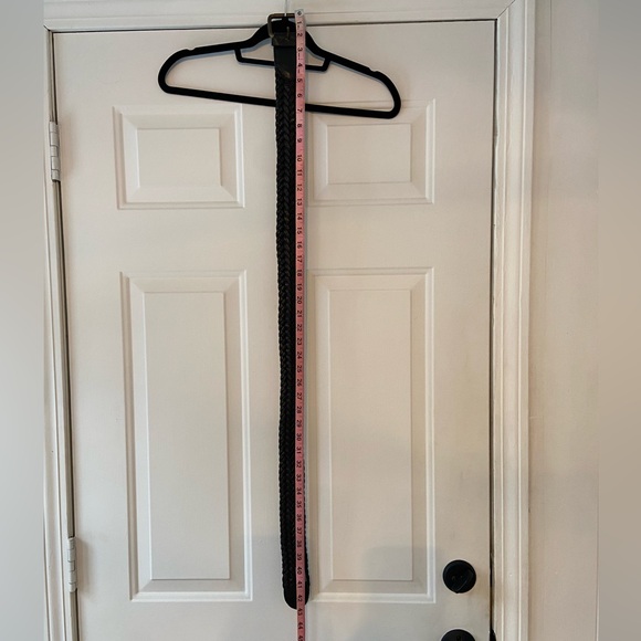 Belt- Braided Leather Black Belt - Picture 6 of 7